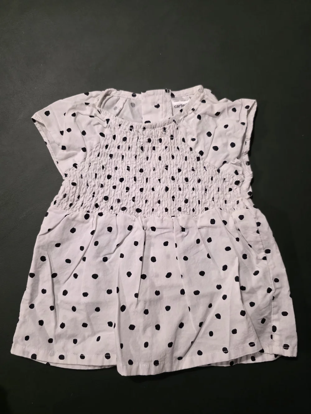 Carter's Light Pink Dress with Black Polka Dots